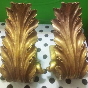 2 Gold  Decorative Resin sconce scarf holders